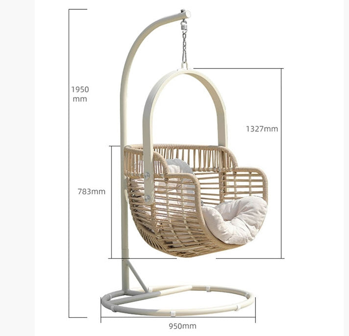 Caprice Rattan Garden Hanging Egg Chair with Stand