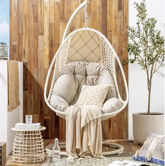 Madeline Rattan Garden Hanging Egg Chair with Stand