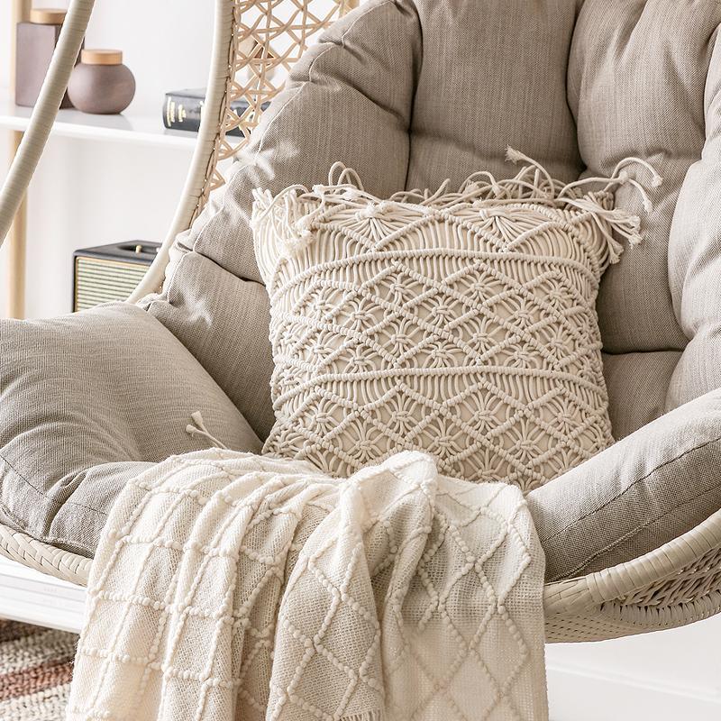 Madeline Rattan Garden Hanging Egg Chair with Stand