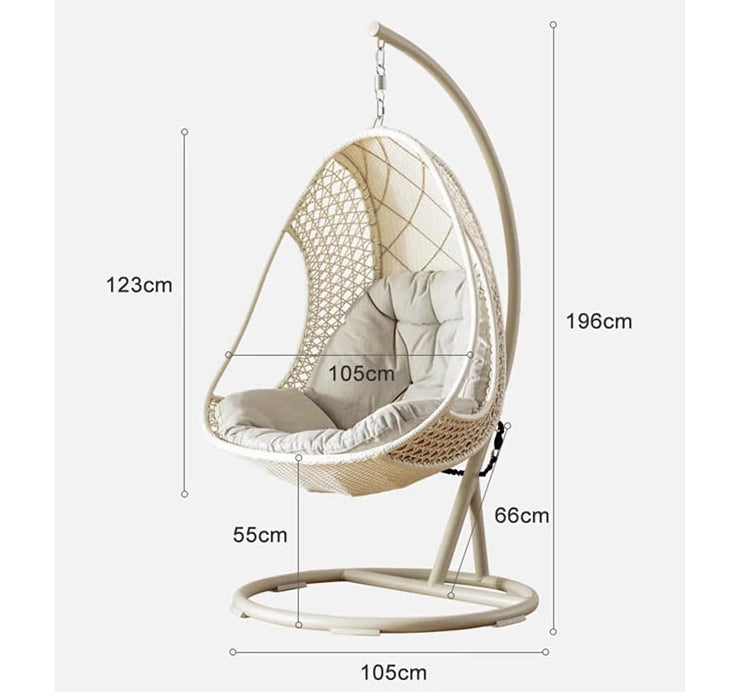 Madeline Rattan Garden Hanging Egg Chair with Stand