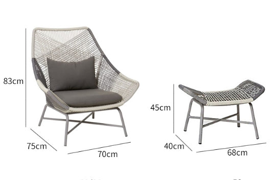 Paris Rattan Chair and Footstool