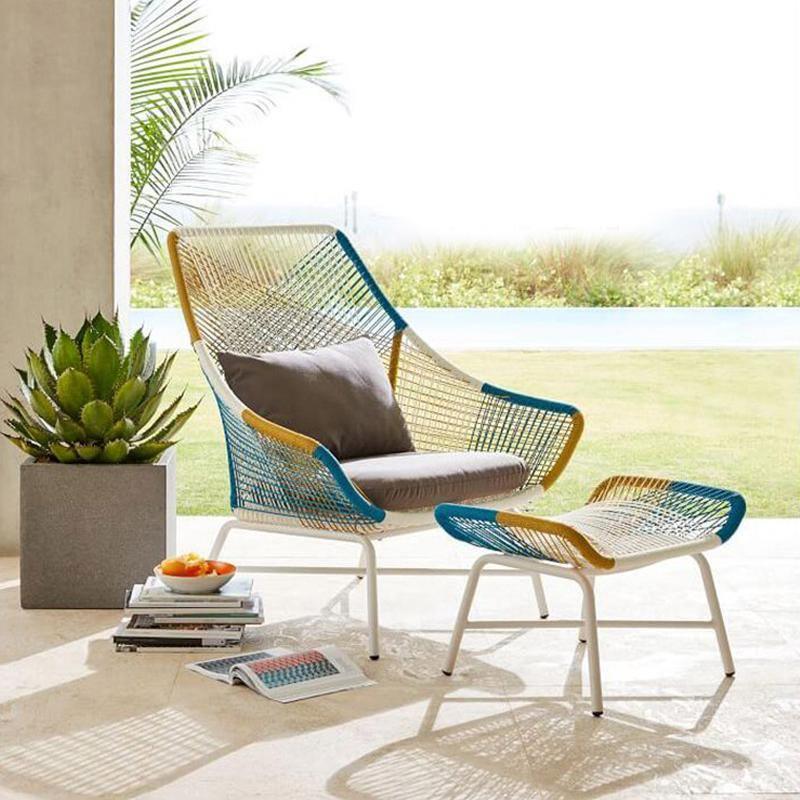 Paris Rattan Chair and Footstool