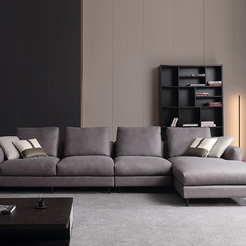 Lincoln Grey Four Seater Corner Sofa