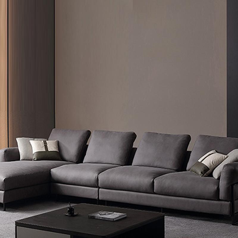 Lincoln Grey Four Seater Corner Sofa