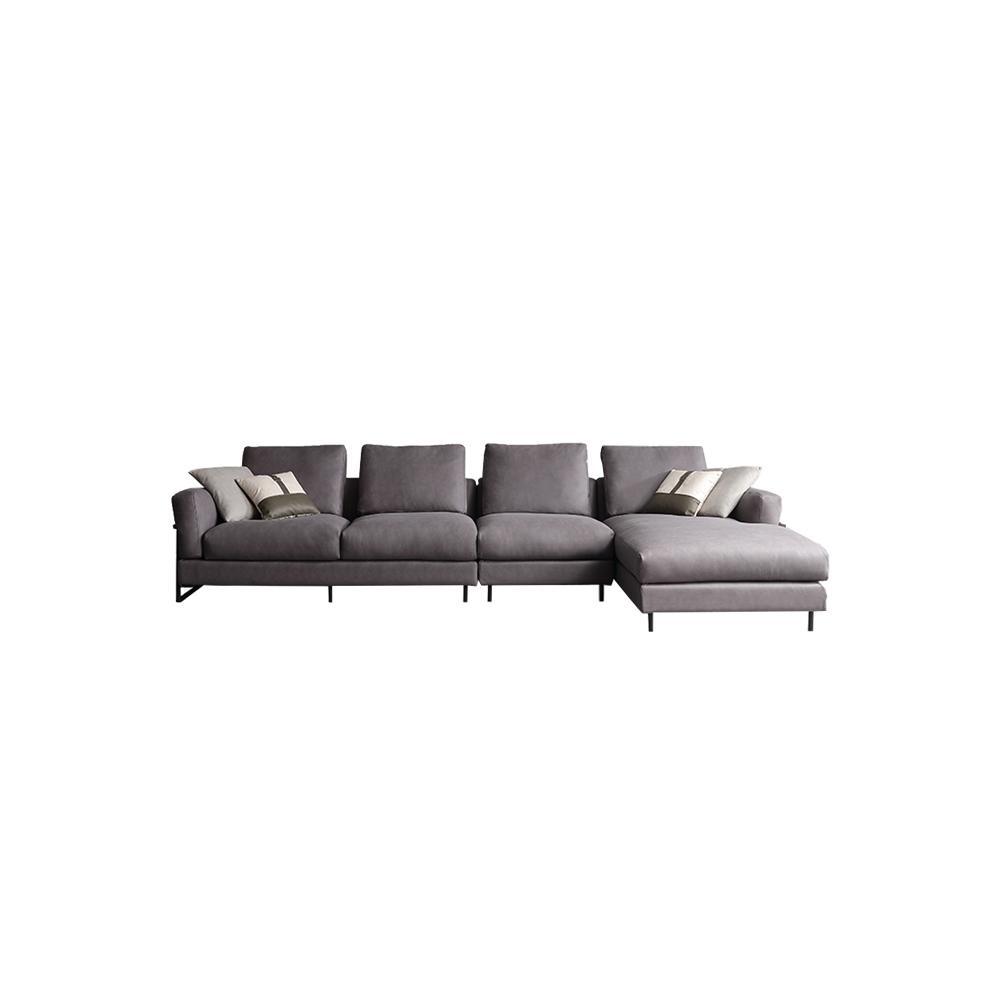 Lincoln Grey Four Seater Corner Sofa