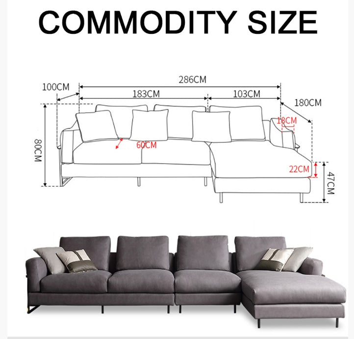 Lincoln Grey Four Seater Corner Sofa