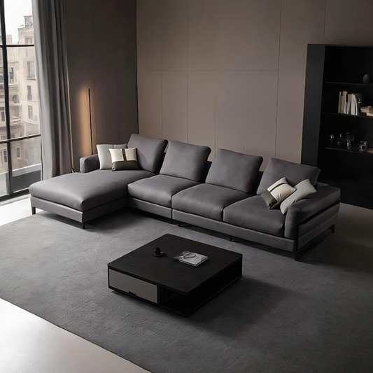 Lincoln Grey Four Seater Corner Sofa