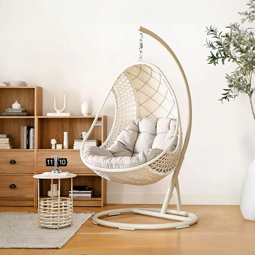Madeline Rattan Garden Hanging Egg Chair with Stand