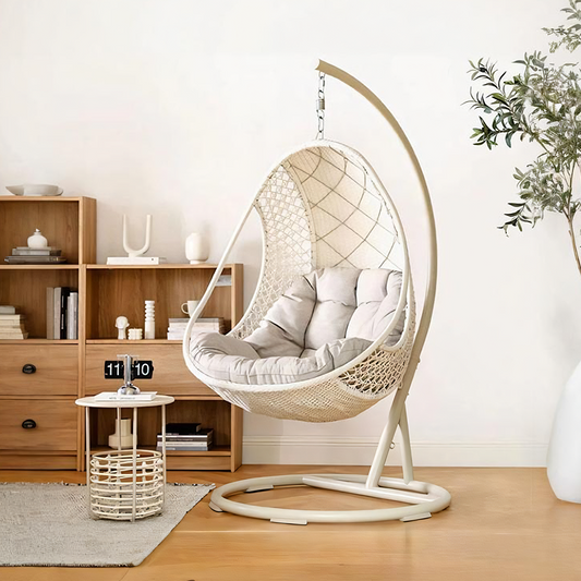Madeline Rattan Garden Hanging Egg Chair with Stand