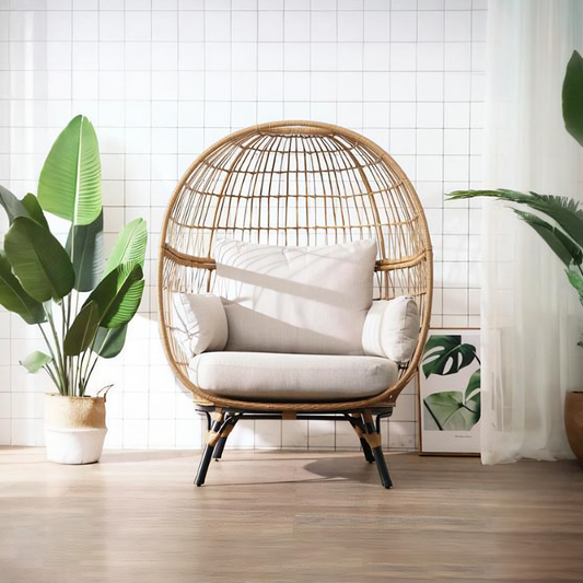 Malibu Rattan Garden Ball Chair with Stand