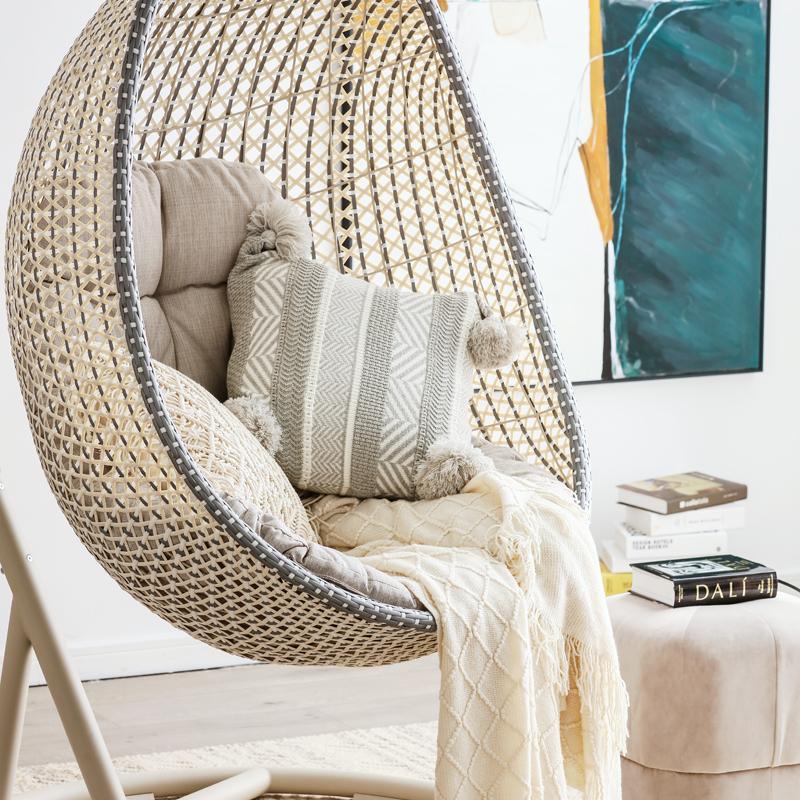 Marla Garden Rattan Hanging Egg Chair with Stand