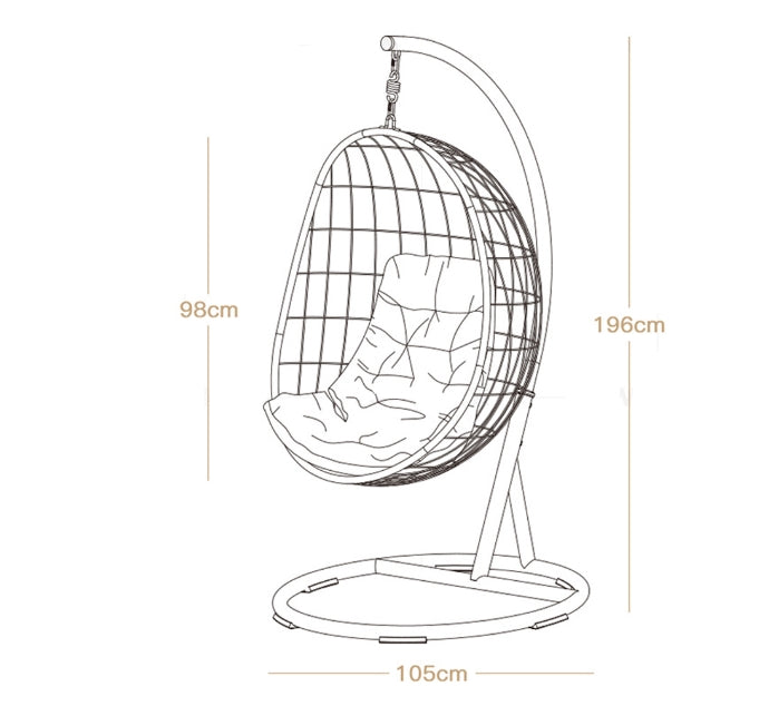 Marla Garden Rattan Hanging Egg Chair with Stand
