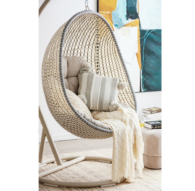 Marla Garden Rattan Hanging Egg Chair with Stand