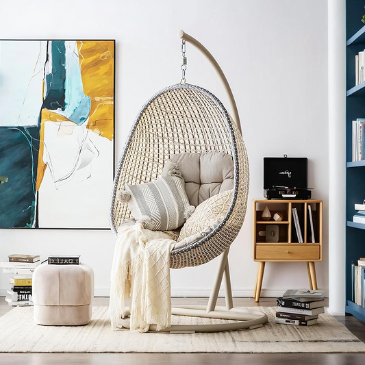 Marla Garden Rattan Hanging Egg Chair with Stand