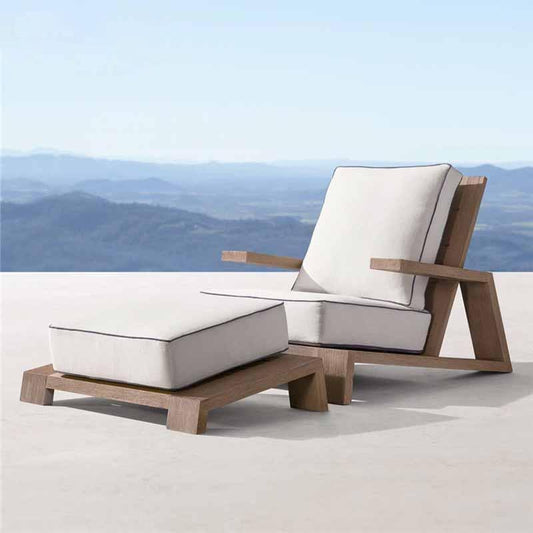 Maximus Oak Lounge Chair And Ottoman