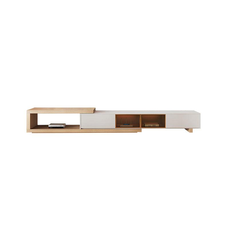 Oval Nesting Revolving Coffee Table With Extendable TV Stand