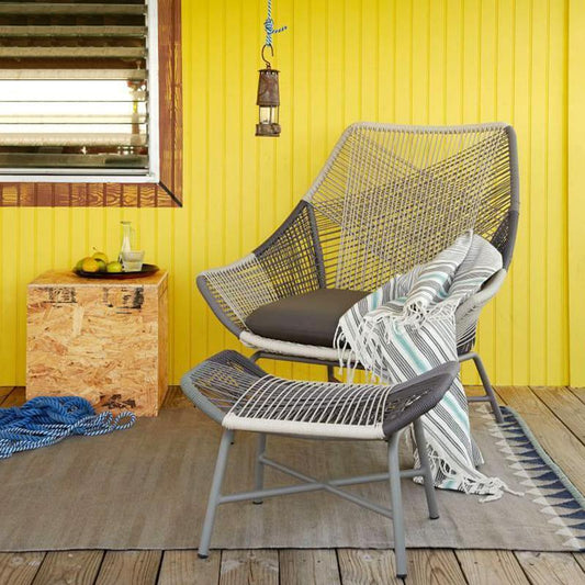 Paris Rattan Chair and Footstool