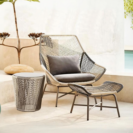 Paris Rattan Chair and Footstool