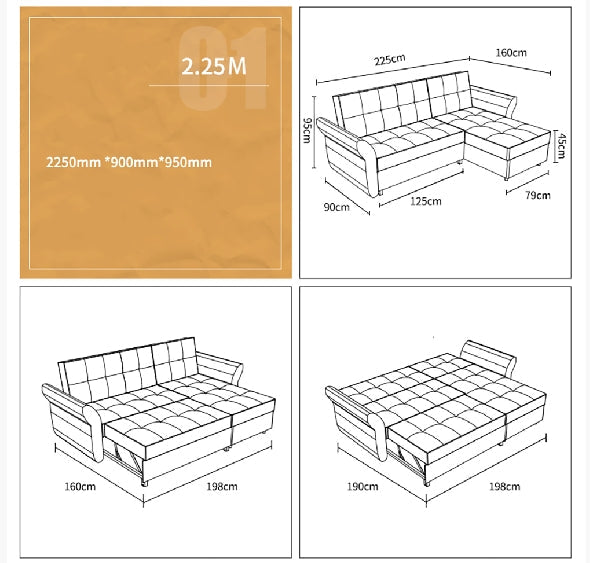 Sebastian Three Seater Sofa Bed