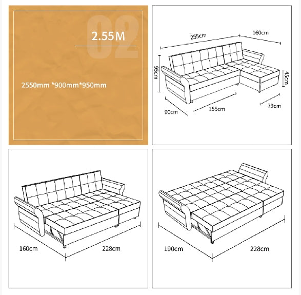 Sebastian Three Seater Sofa Bed