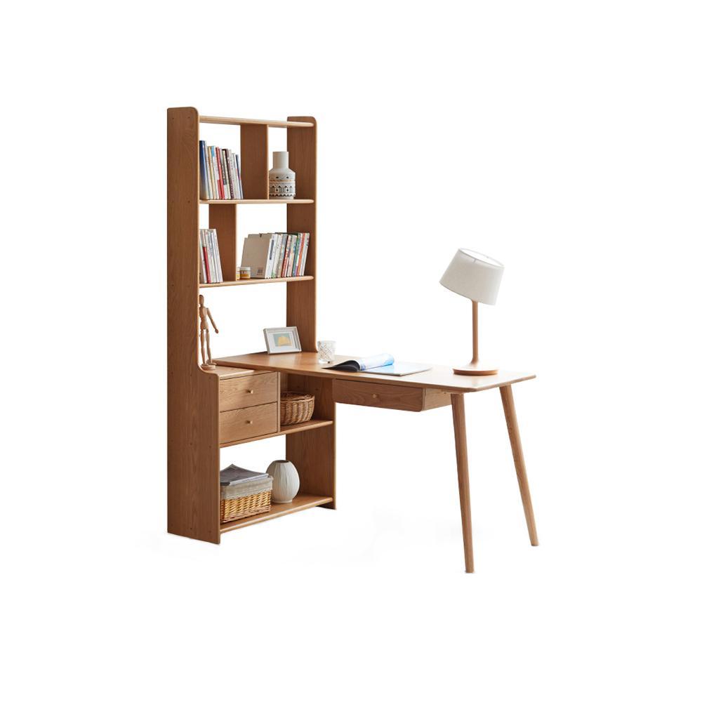 Skog Office Desk With Side Bookcase