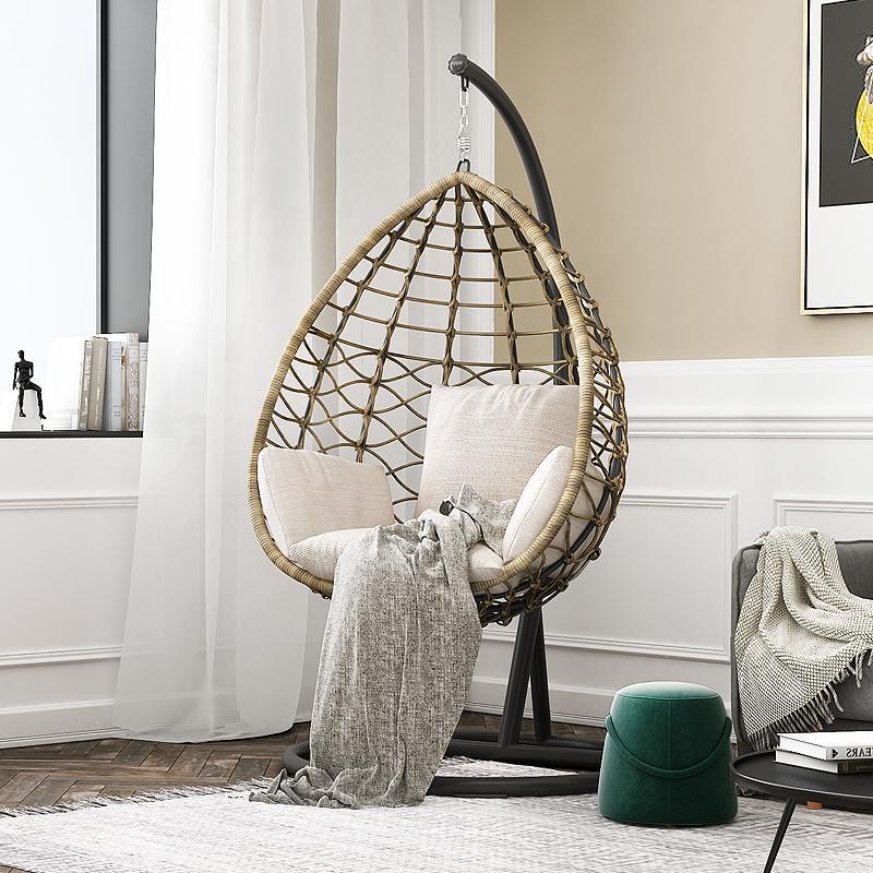 Sonnet Rattan Garden Hanging Egg Chair with Stand
